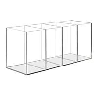 Uquelic Portalápices de Acrílico Transparente, 4 Compartimentos Organizador Multifuncional para Escritorio, Soporte para Bolígrafos, Lápices y Brochas de Maquillaje