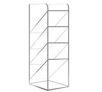 Uquelic Portalápices de Acrílico Transparente, Diseño Inclinado 5 compartimentos Organizador Multifuncional para Escritorio, Soporte para Bolígrafos, Lápices y Brochas de Maquillaje