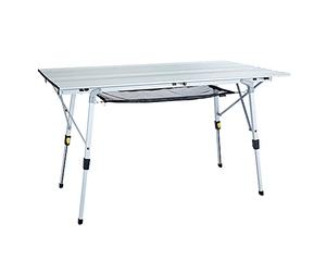 Uquip Variety L Mesa de Camping, Altura Regulable, de Aluminio, 120;x 70cm Estable, Plegable
