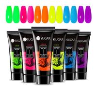 UR SUGAR 15ML Fluorescencia Poly Extensión Gel Kit Gel de Completo de Neón Amarillo y verde Acrilico para , Esmaltes Semipermanentes para Uñas Kit