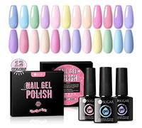 UR SUGAR 7ML Esmaltes Semipermanentes Kit Color Macaron Pastel Rojo Rosa Nude Pintauñas Gel Uñas de Gel Pintauñas Semipermanente UV Pastel Gel Colores Kit Primavera Verano 12PCS