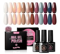 UR SUGAR Esmaltes Semipermanentes para Uñas Nude, 12 Colores Pintauñas Semipermanentes Otoño Invierno Gel UV LED Marrón Rojo Rosa, Esmalte de Uñas Set para Salón Manicura