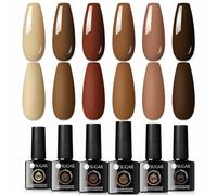 UR SUGAR UV Esmalte de Uñas Marrón Verde, 6 Colores Gel Esmalte de Uñas Set Nude Gellack UV Color Gel Set Starter Set para Nail Studio Nail Gel Nails Set con Caja de Regalo Set