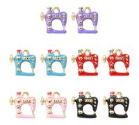 UR URLIFEHALL 10 piezas de 5 dijes esmaltados para máquina de coser sin estilo para pendientes, pulseras, collares, llaveros, joyas, manualidades