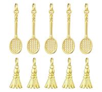 UR URLIFEHALL 12 dijes de bádminton de latón dorado para manualidades, pulseras, collares, aretes, manualidades, llaveros, bisutería