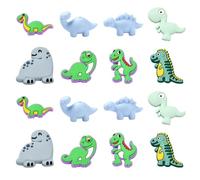 UR URLIFEHALL 16 cuentas de silicona de dinosaurio de 8 estilos, cuentas focales de silicona para manualidades, manualidades, guirnalda, llavero, cordón