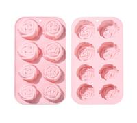 UR URLIFEHALL 2 Piezas Moldes de Silicona de Rosa Moldes de Fondant de Flores Moldes de Hornear con Forma Floral para Pastel Chocolate Galleta Caramelo Jabón Cóctel Decoración