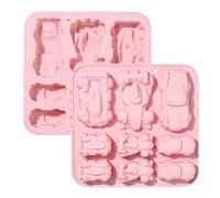 UR URLIFEHALL 2 Piezas Moldes de Silicona para Coche con Forma de Vehículo Moldes de Silicona para Fondant para Decoración de Tartas Chocolate Caramelos Pudín Galletas Jabón