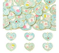 UR URLIFEHALL 24 dijes esmaltados de 6 colores para enfermeras médicas en forma de corazón para estetoscopio para hacer joyas, pulseras, collares
