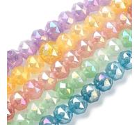 UR URLIFEHALL 250 cuentas redondas de cristal galvanizadas al azar de 8 mm, cuentas redondas facetadas para hacer pulseras, collares, joyas