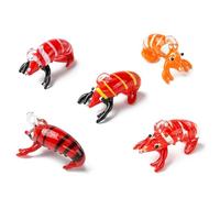 UR URLIFEHALL 5 dijes de langosta hechos a mano con diseño de langosta en 3D para manualidades, pulseras, pendientes, collares, joyas, 5 unidades