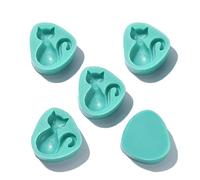 UR URLIFEHALL 5 moldes de silicona para gatos, moldes de silicona de grado alimenticio para chocolate, caramelo, gelatina, cubitos de hielo, golosinas para perros