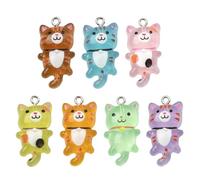 UR URLIFEHALL 70 dijes de resina de 7 estilos de gato luminosos para pulsera, collar, joyería, manualidades, correas de teléfono