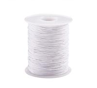 UR URLIFEHALL Cordón de algodón encerado blanco para macramé, 90 m x 1 mm, para pulseras, collares, joyas, manualidades