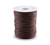 UR URLIFEHALL Cordón de algodón encerado de 100 yardas marrón de 1 mm para macramé encerado para joyería, cuero, manualidades