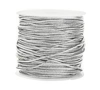 UR URLIFEHALL Cordón elástico de 20 m, cordón de cuentas plateadas de 1 mm, para manualidades, manualidades, joyería, decoración de regalos