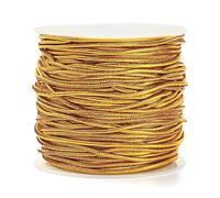 UR URLIFEHALL Cordón elástico dorado de 20 m x 1 mm para pulseras, collares, joyas, manualidades