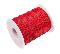 UR URLIFEHALL Cuerda de hilo de algodón encerado rojo de calidad de 90 m x 1 mm, cuerda artesanal de macramé para hacer joyas