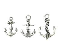 UR URLIFEHALL Dijes de plata con forma de metal chapados en plata para hacer joyas, llaveros, manualidades, correas de teléfono