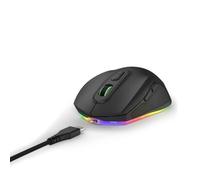 uRage - Ratón para Gamer con Cable Reaper 340 (7 Botones programables, Cable de ratón para Juegos, Sensor óptico 8000 dpi, RGB, clics Gaming TTC-Golden, USB-C Uflex) Negro