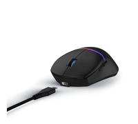 uRage Ratón para juegos – Ultra ligero 6200 PPP, 6 botones programables, LED, cable 2 m, Negro