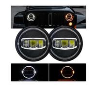 URAGER Faro Delantero Para Suzuki Para Samurai Para Jimmy 7 Pulgadas Led Faro DRL Halo Ámbar Luz De Giro Coche Motocicleta Faros Delanteros(Two PCS)