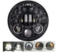 URAGER Faros Delanteros Ojos Ángel Halo Negros 5,75 Pulgadas Para Sportster 1200 883 Para Street 500 750 5-3/4 "proyector Faros Led Para Motocicleta Faro Delantero(70W Black)