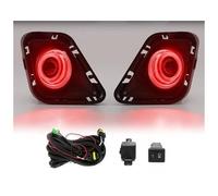 URAGER Para Toyota Para Ractis 2010-2014 Faros Antiniebla LED Angel Eyes DRL Luz Circulación Diurna Amarillo Blanco Azul Rojo Resistente Al Agua Luces Antiniebla Coche(Yellow Red Ring)
