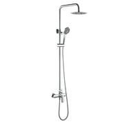 Columna para ducha de diseño moderno y monomando con un acabado cromada Ural de Imex - Plateado / Latón / Imex