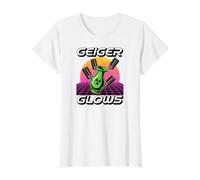 Uranium Glass Geiger Glows Radium Vaseline Collecting Camiseta gráfica económica, Mujer, Blanco, L