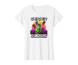 Uranium Glass Geiger Glows Radium Vaseline Collecting Camiseta gráfica económica, Mujer, Blanco, XL