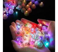 URAQT 100 PCS Luces para Globos LED, LED Lámpara Globo Redondas, Mini Luce de Globo, Luces de Globo LEDs Redondas, Mini Flash Luce LEDs para Boda, Navidad, Fiesta de Decoración (colorida)