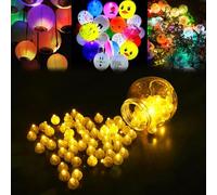 URAQT 100 PCS Luces para Globos LED, LED Lámpara Globo Redondas, Mini Luce de Globo, Luces de Globo LEDs Redondas, Mini Flash Luce LEDs para Boda, Navidad, Fiesta de Decoración (Blanco Cálido)
