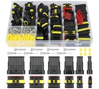 URAQT 730 Piezas Conector Electrico Impermeable para Coche, Conectores Sellado, 1/2/3/4/5/6 Pines Clavija Conector, Kit de Conector para Coche para Coche Scooter Camión Motocicleta Barcos