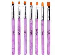 URAQT 7Pcs Set de Nail Art Cepillo, Pinceles para Uñas, Profesional Nail Acrilicas para Art Cepillo, Moda Manicura de Pinceles para Uso Diseñol y Bricolaje (Púrpura)