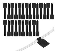 URAQT Abrazadera para cables, correa para cables, soporte para cables, soporte para cables ajustable, cinta de doble cara, organización de mesa, almacenamiento, 15 * 3,5 cm, 24 piezas (negro)
