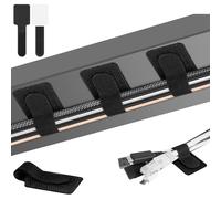 URAQT Abrazadera para cables, correa para cables, soporte para cables, soporte para cables ajustable, cinta de doble cara, organización de mesa, almacenamiento, 9 * 3 cm, 36 piezas (negro)