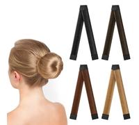 URAQT Accesorios Pelo Mujer, 4PCS Accesorios de Peinado, Gomas DIY Moño Donas Set de Diseño de Cabello, Magic Hair Bun Maker Accesorios para Mujeres Niñas Hacer Moños Pelo Pelo-B