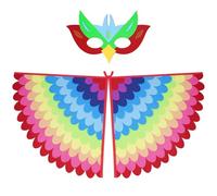 URAQT Alas Disfraz Pajaro Niño, 2pcs Disfraces Niña y Niños con Mascara y Alas de Pájaros, Capa Disfraz Pajaros de Fieltro de 3 a 8 Años, Ropa Carnaval Niña Niño para Halloween Navidad Cosplay Fiesta