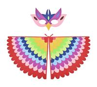 URAQT Alas Disfraz Pájaro para Niña y Niño, con Máscara y Capa de Fieltro, 2 Piezas, 3-8 Años, para Halloween, Navidad, Cosplay y Fiesta