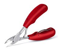 URAQT Alicates Cortaúñas, Alicates Uñas Pies, Cortador De Cutículas Con Doble Resorte, Pinzas Para Uñas Gruesas, Onicomicosis, Hongos En Uñas (Rojo)