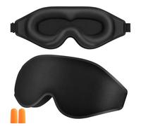 URAQT Antifaz para Dormir 3D, CóModo Transpirable Mascara Ojos Dormir Sin Presión, Mascara para Dormir Sin Luz con Tapones para Dormir, Meditación, Viajar, Avión(Negro)