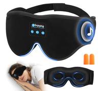 URAQT Antifaz para Dormir con Auriculares Bluetooth, Antifaz para Dormir 3D, CóModo Transpirable Mascara Ojos Dormir Sin Presión, Mascara para Dormir Sin Luz para Meditación, Viajar, Avión(Negro)