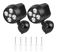 URAQT Aplique Pared Exterior, 2 Pcs Lampara Exterior LED, IP65 Para La Pared Impermeable, Luz Exterior con Sensor de Movimiento, Alimentado por batería, para jardín Garajes Caminos Puertas Delantera