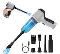 URAQT Aspirador Mano Potente, 9000PA Mini Aspiradora Inalámbric, 120W 4000mAh Aspirador Coche USB Carga Rápida, Aspiradora Portátil en Seco Húmedo, Aspiradora Mano Sin Cable para Coche, Hogar, Oficina