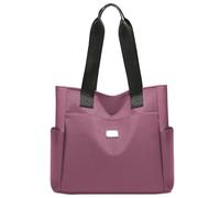 URAQT Bolso de Hombro de Nailon para Mujer 34*31cm, de Gran Capacidad, Impermeable Versátil con Cremallera y Múltiples Bolsillos para Viajes Escolares y Trabajo