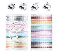 URAQT Brillantes para la Cara Maquillaje, 1755pcs Diamantes de Colores, Pegatinas Festival Autoadhesivas, para Uñas Cuerpo Celular Belleza Decoración DIY Niños Tarjetas