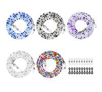 URAQT Cadenas de Gafas para Mujer, 5pcs Cordón Gafas con Abalorios Ajustable, Antideslizante Cuerda de Gafas de Lectura, Retenedor de Gafas con Mosquetones Pequeños, Silicona, Multicolor