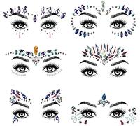URAQT Cara de Gemas, Cristales cara Pegatinas, Joyas Sirena Cara Gems Maquillaje Facial Joyas Cristales Cuerpo del Rhinestone #2