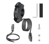 URAQT Cargador USB Motocicleta Adaptador, Cargador de Motocicleta de 12 V/24V, 18W QC & 30W PD, Type-C Toma USB para Moto, IP65 Impermeable, Cargador Movil Moto para Motorcycles, ATVs, Tricycles etc.
